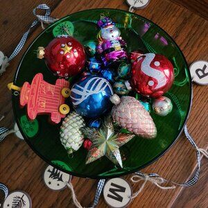 VTG PADEN CITY GLASS ~ Emerald Glo Serving Bowl ~ EUC Art Deco MCM